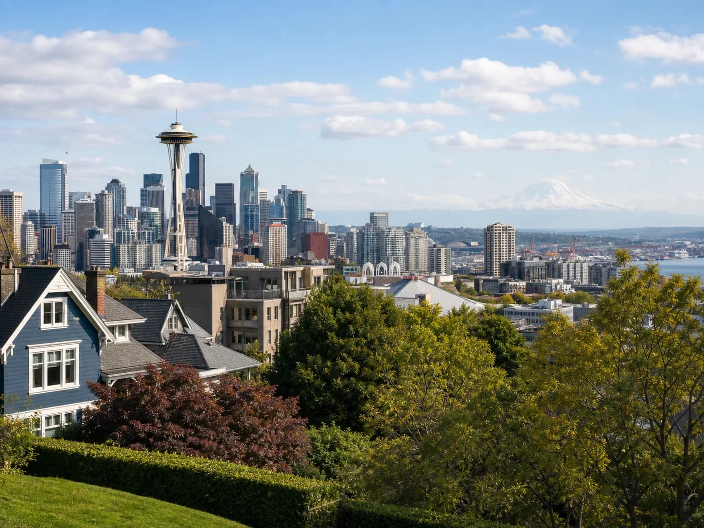 Queen Anne Seattle luxury homes and skyline views